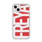 Red and White Chunky Name iPhone 14 Plus Glitter Tough Case Starlight
