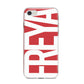 Red and White Chunky Name iPhone 8 Bumper Case on Silver iPhone