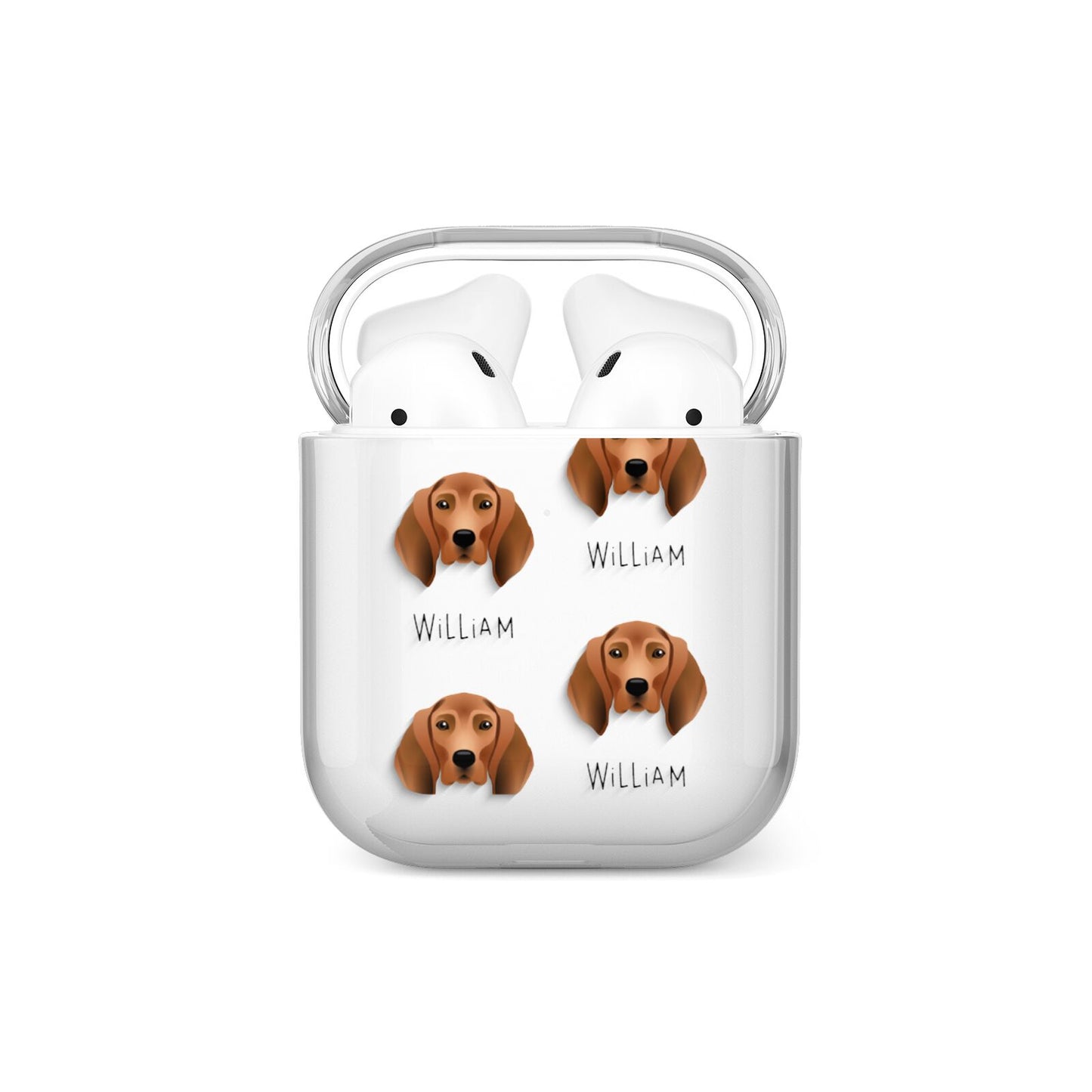 Redbone Coonhound Icon with Name AirPods Case