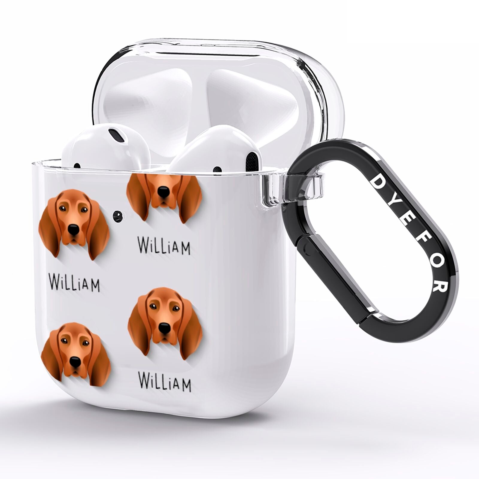 Redbone Coonhound Icon with Name AirPods Clear Case Side Image