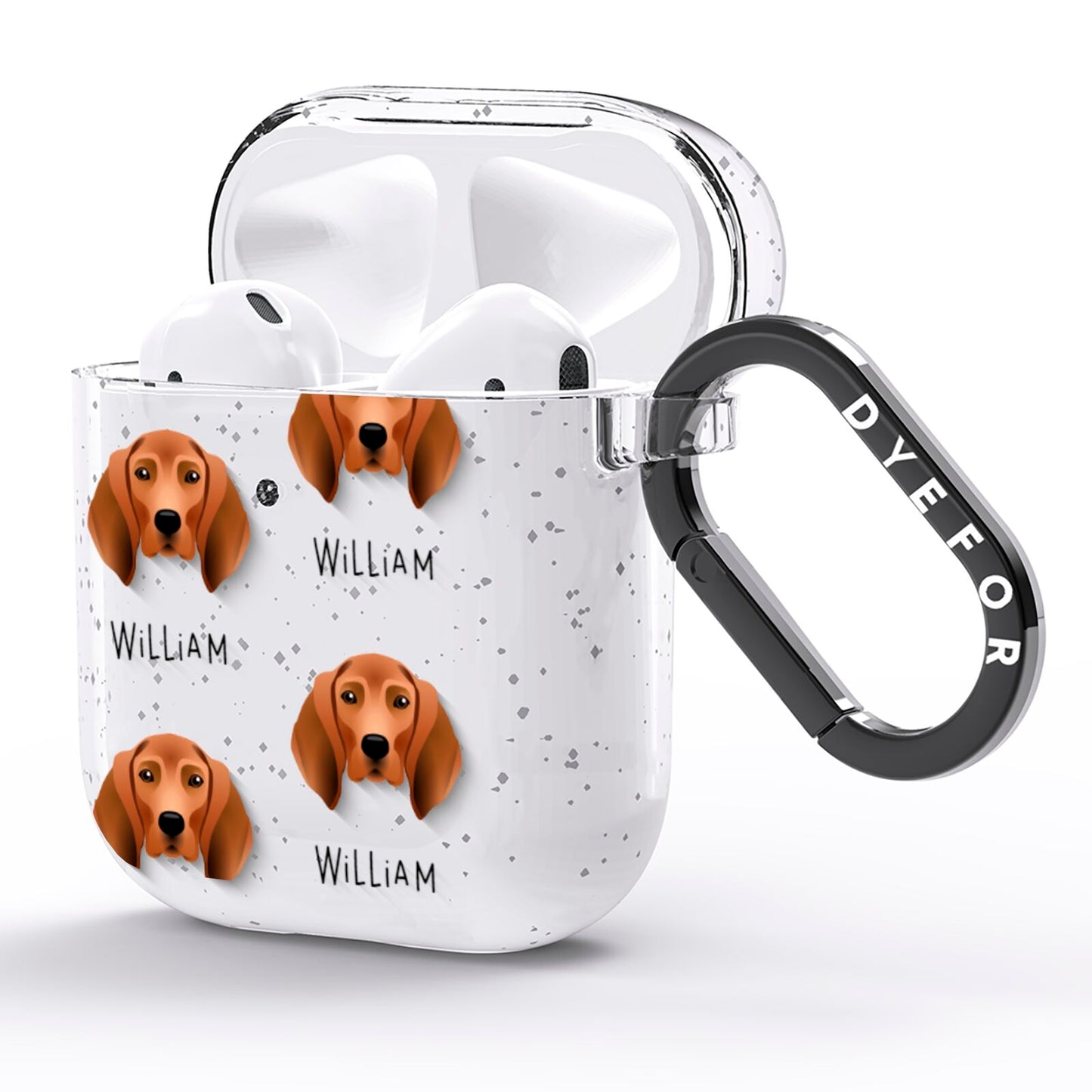 Redbone Coonhound Icon with Name AirPods Glitter Case Side Image