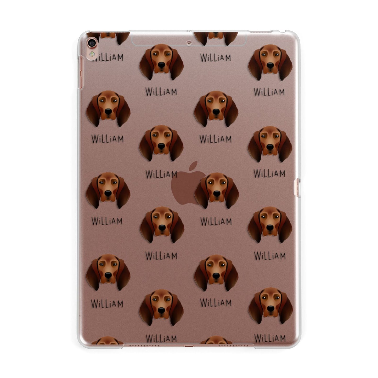 Redbone Coonhound Icon with Name Apple iPad Rose Gold Case