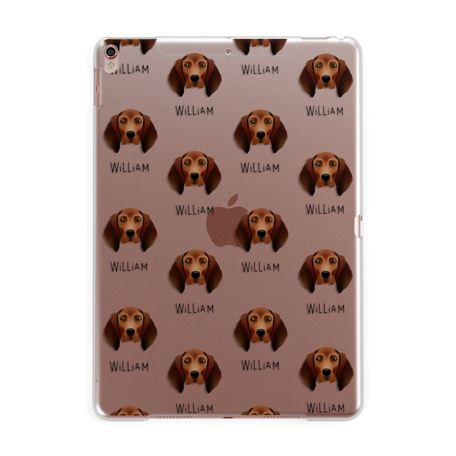 Redbone Coonhound Icon with Name Apple iPad Rose Gold Case