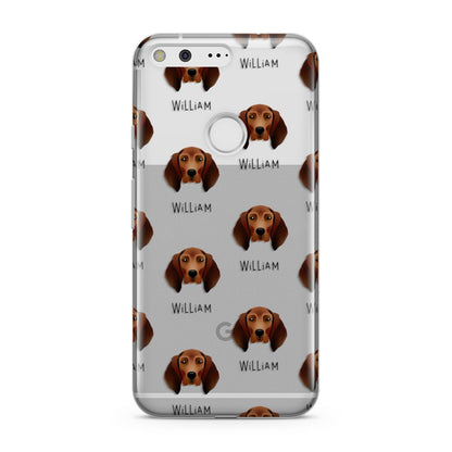 Redbone Coonhound Icon with Name Google Pixel Case