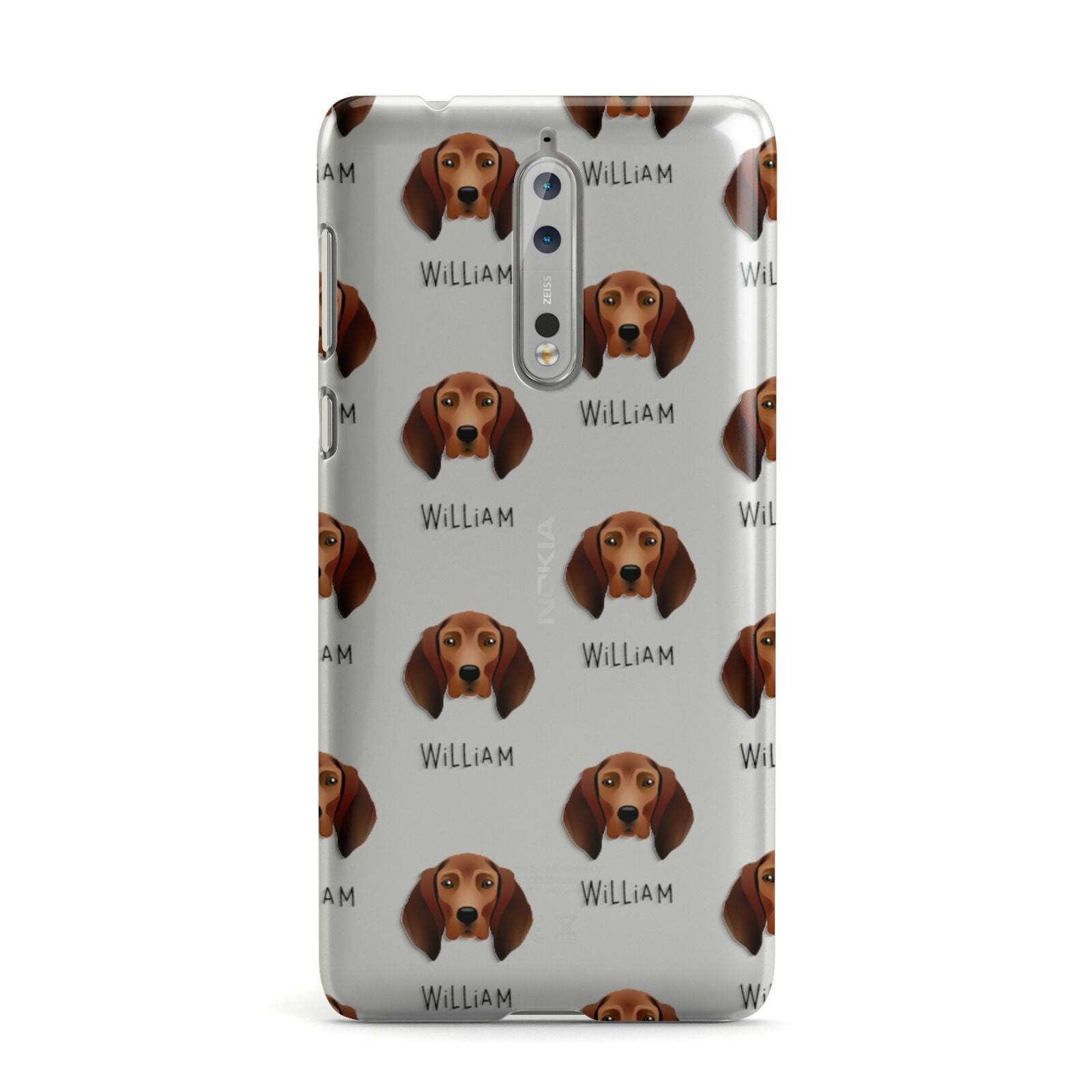 Redbone Coonhound Icon with Name Nokia Case