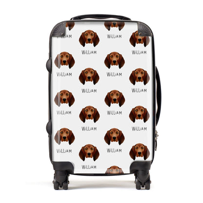 Redbone Coonhound Icon with Name Suitcase