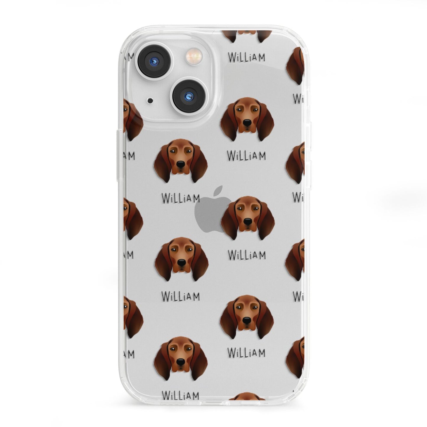 Redbone Coonhound Icon with Name iPhone 13 Mini Clear Bumper Case