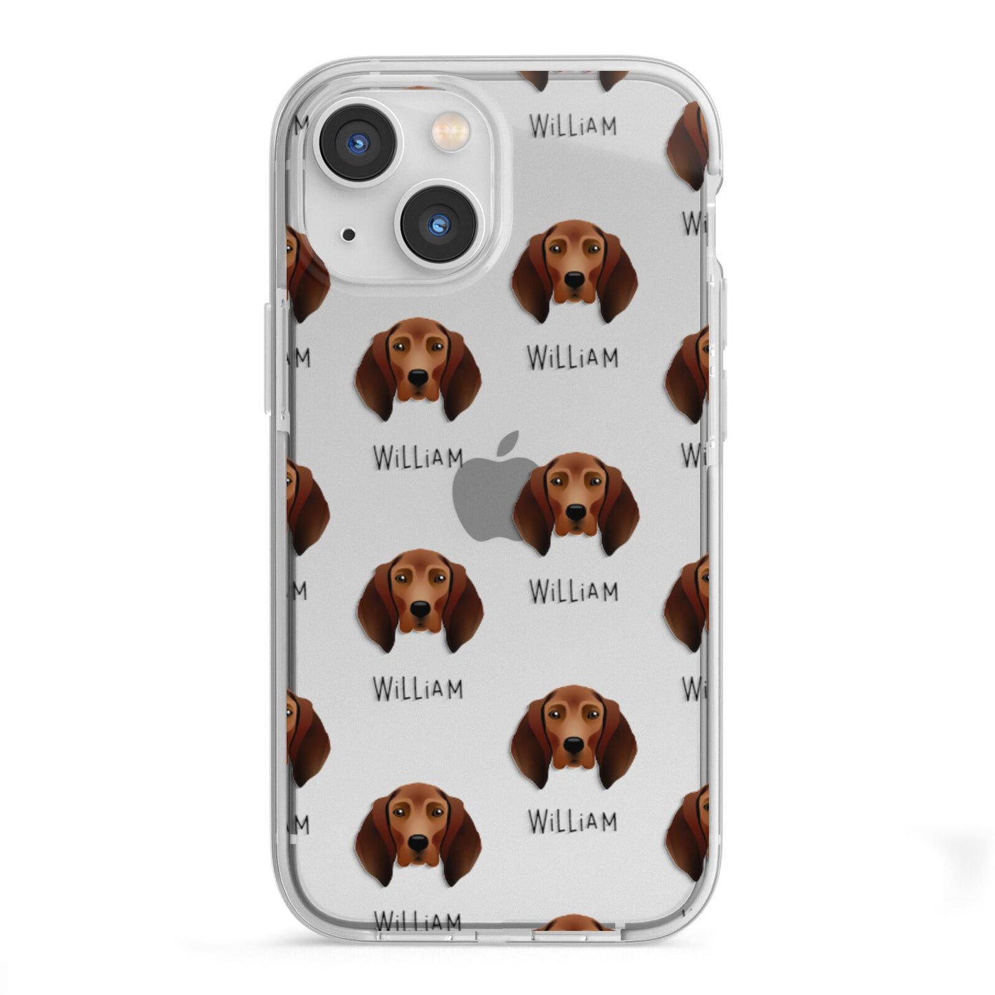 Redbone Coonhound Icon with Name iPhone 13 Mini TPU Impact Case with White Edges