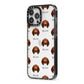 Redbone Coonhound Icon with Name iPhone 13 Pro Max Black Impact Case Side Angle on Silver phone