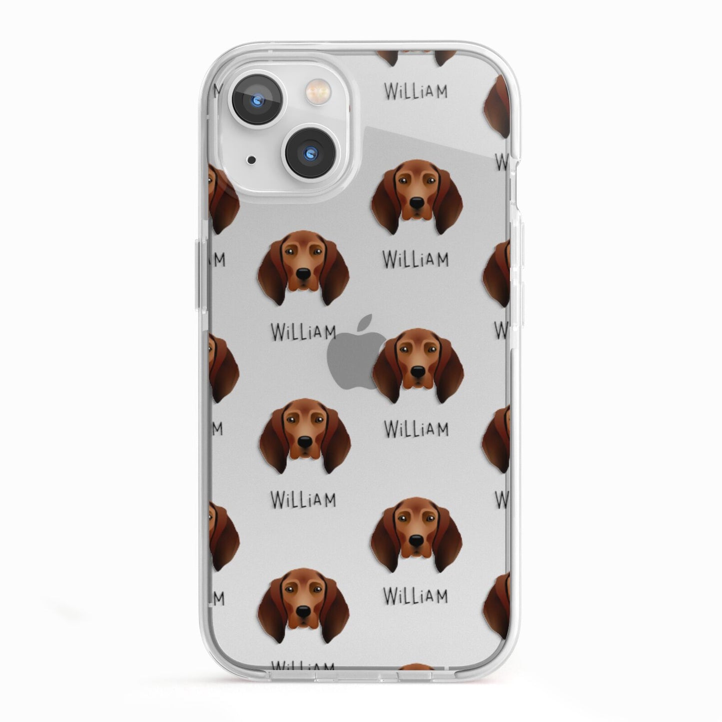 Redbone Coonhound Icon with Name iPhone 13 TPU Impact Case with White Edges