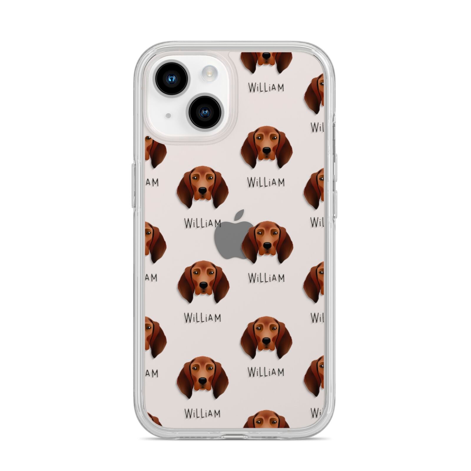 Redbone Coonhound Icon with Name iPhone 14 Clear Tough Case Starlight