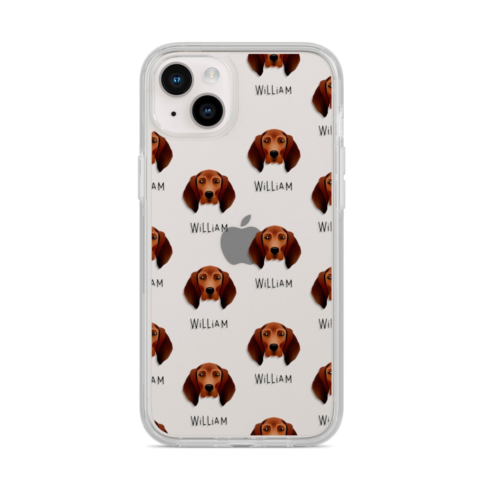 Redbone Coonhound Icon with Name iPhone 14 Plus Clear Tough Case Starlight