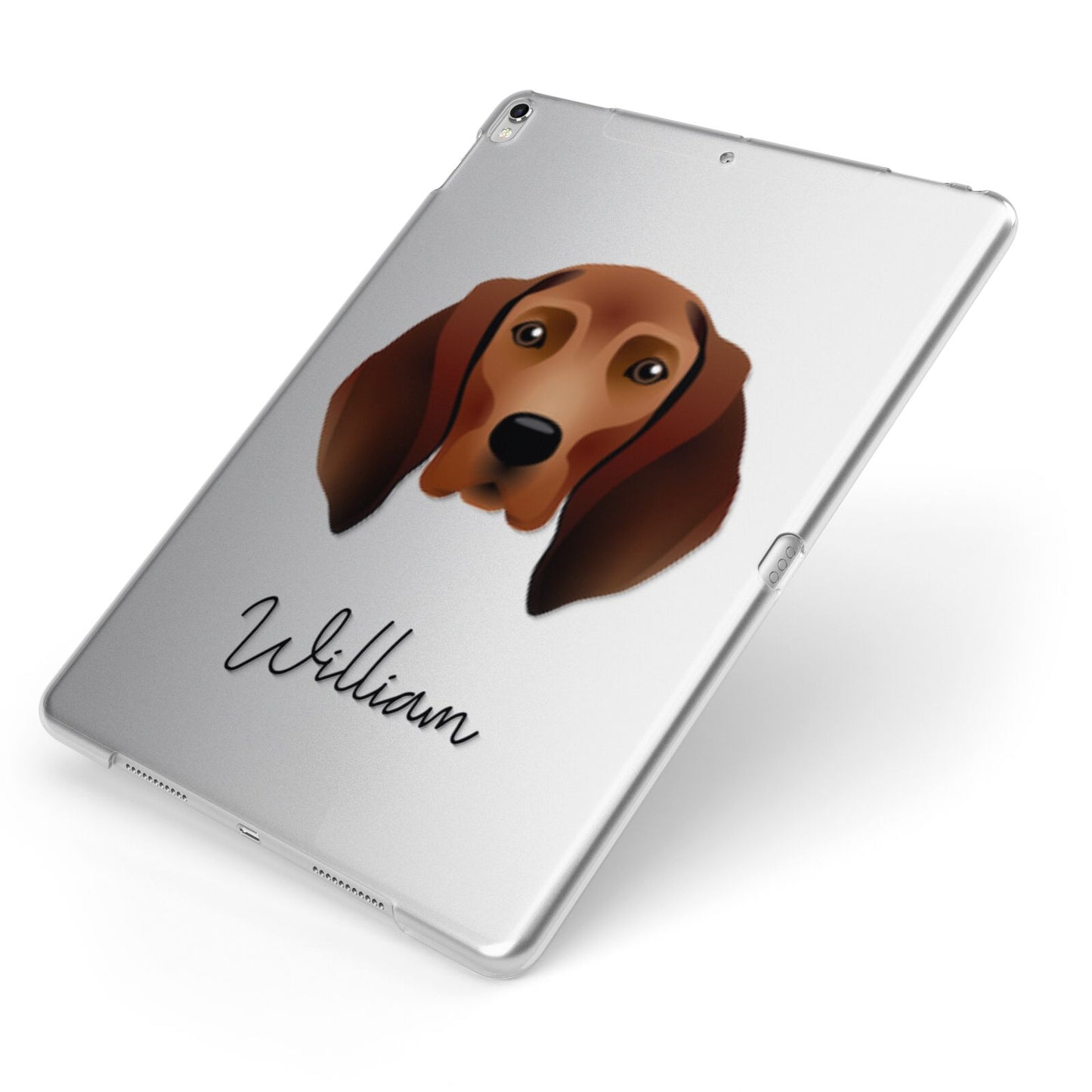 Redbone Coonhound Personalised Apple iPad Case on Silver iPad Side View