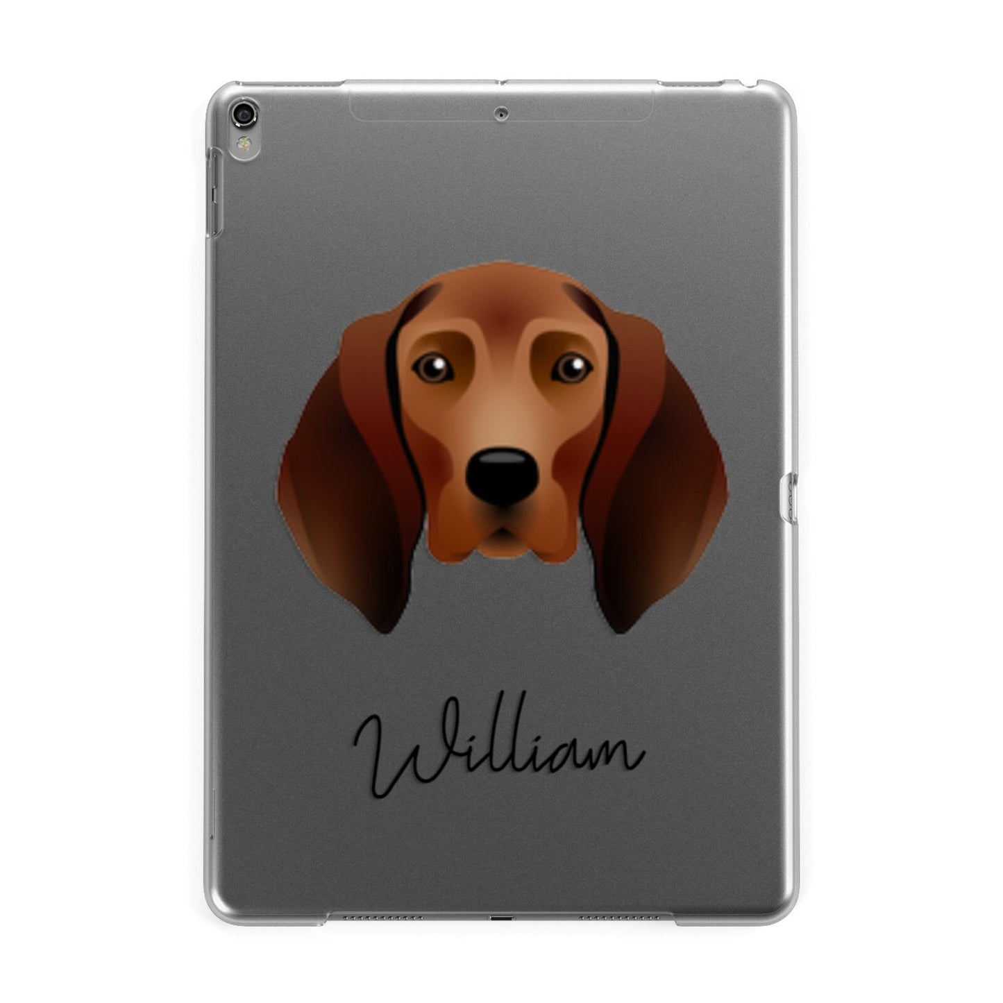 Redbone Coonhound Personalised Apple iPad Grey Case
