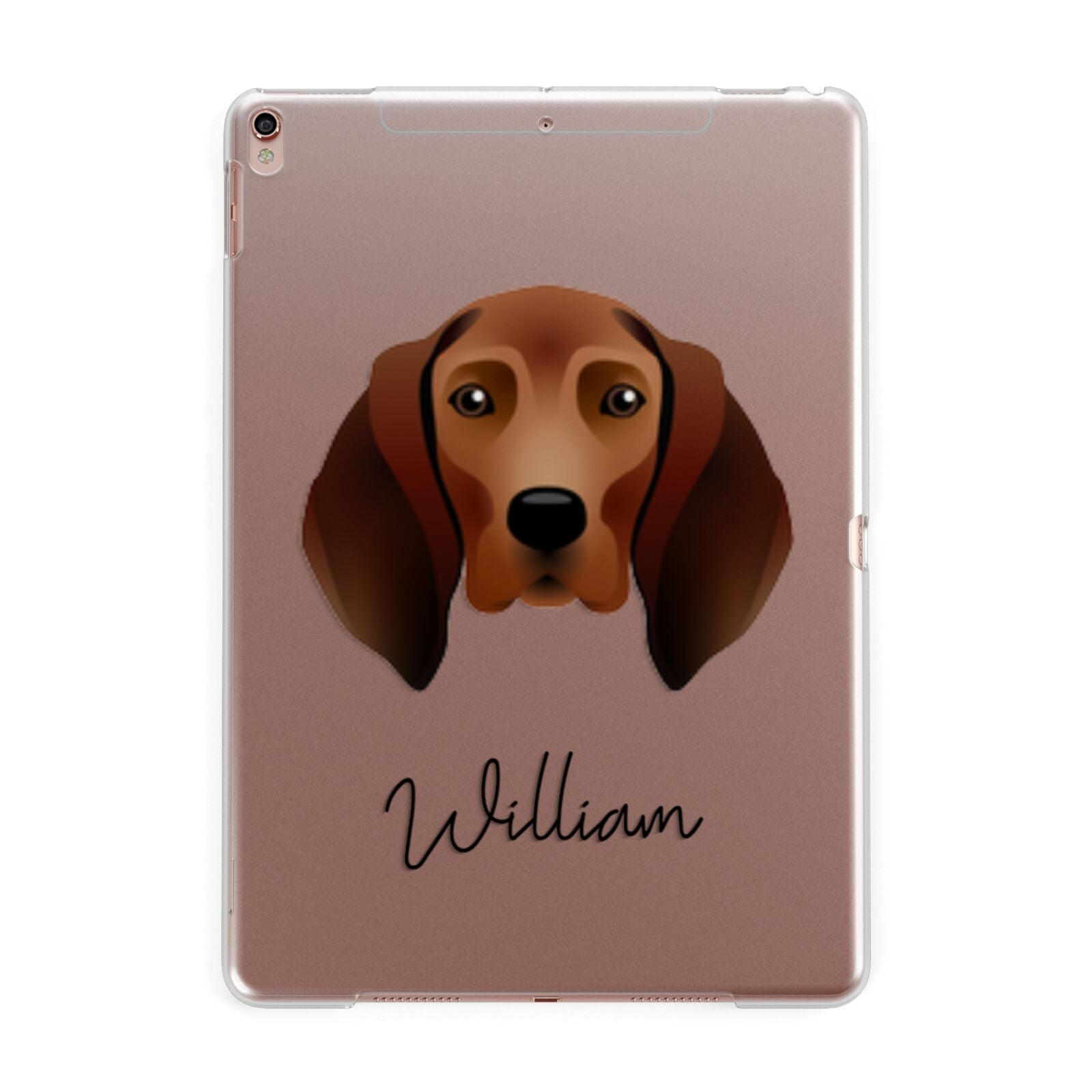 Redbone Coonhound Personalised Apple iPad Rose Gold Case