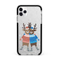 Reindeer Apple iPhone 11 Pro Max in Silver with Black Impact Case