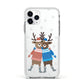 Reindeer Apple iPhone 11 Pro in Silver with White Impact Case