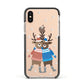 Reindeer Apple iPhone Xs Impact Case Black Edge on Gold Phone