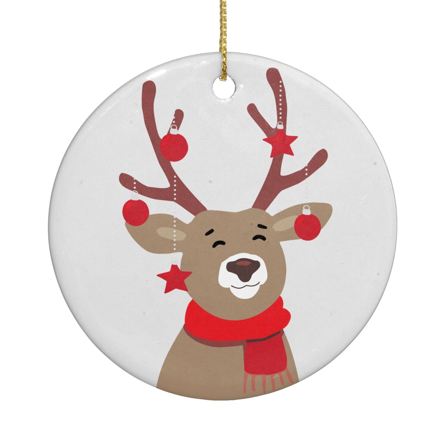 Reindeer Christmas Circle Decoration