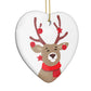 Reindeer Christmas Heart Decoration Side Angle