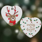 Reindeer Christmas Heart Decoration on Christmas Background