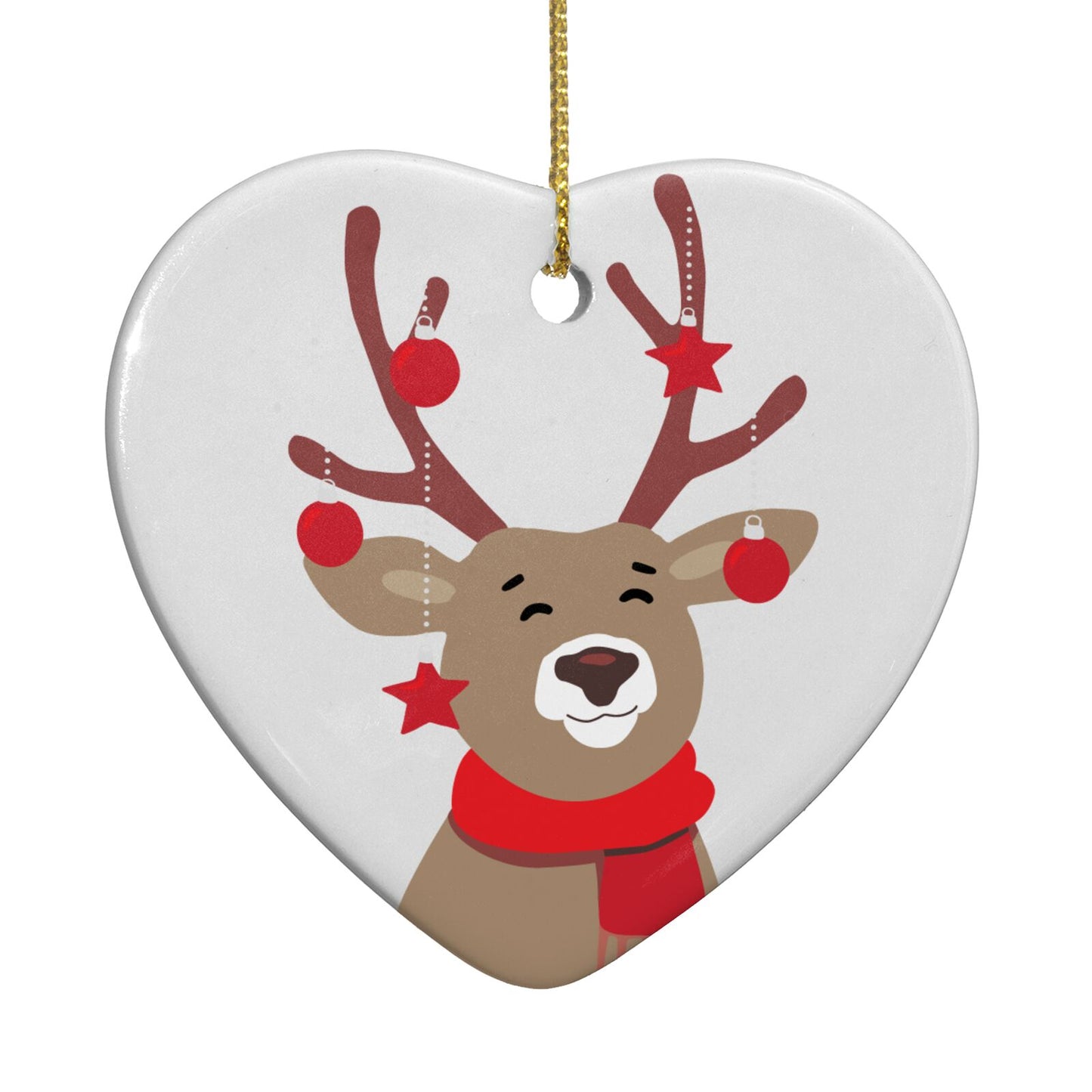 Reindeer Christmas Heart Decoration