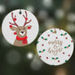 Reindeer Christmas Round Decoration on Christmas Background