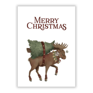 Rentier-Weihnachtsbaum-Grußkarte