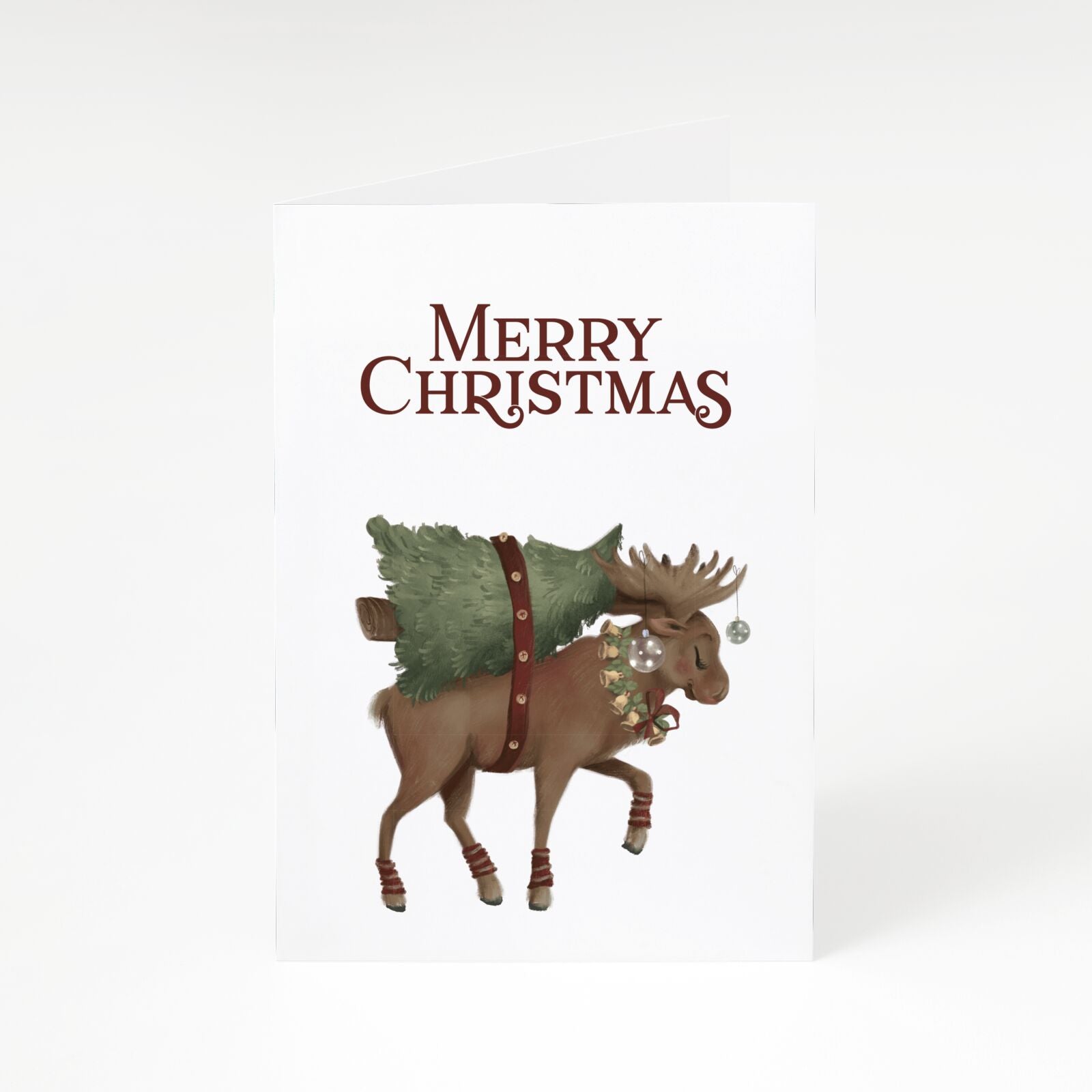Reindeer Christmas Tree A5 Greetings Card