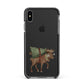 Reindeer Christmas Tree Apple iPhone Xs Max Impact Case Black Edge on Black Phone