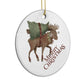 Reindeer Christmas Tree Circle Decoration Side Angle