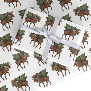 Reindeer Christmas Tree Wrapping Paper