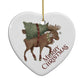 Reindeer Christmas Tree Heart Decoration Back Image