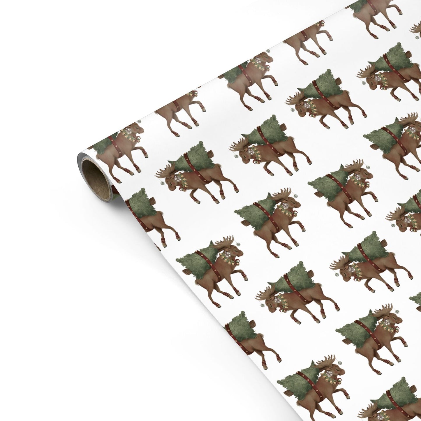 Reindeer Christmas Tree Personalised Gift Wrap