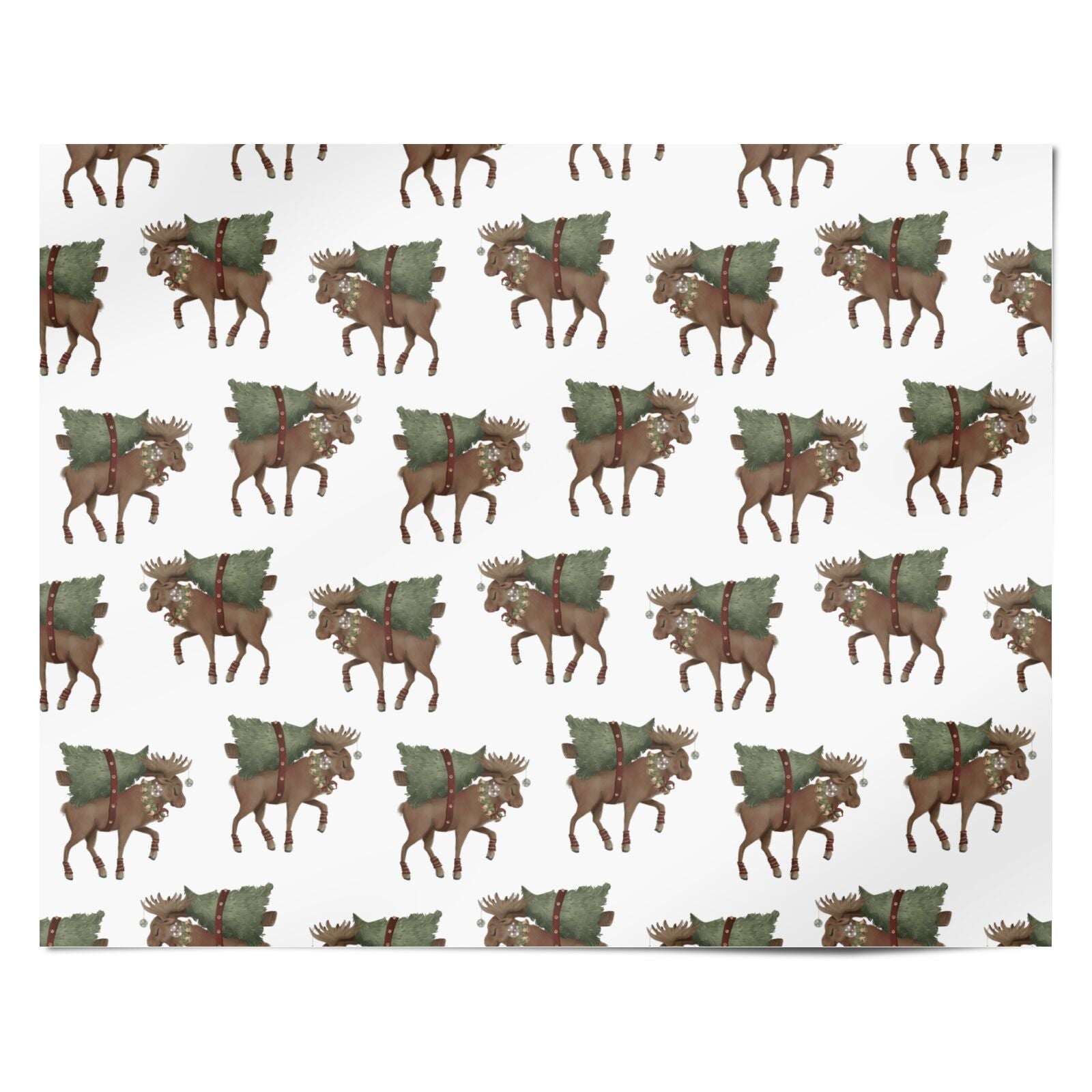 Reindeer Christmas Tree Personalised Wrapping Paper Alternative
