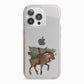 Reindeer Christmas Tree iPhone 13 Pro TPU Impact Case with Pink Edges