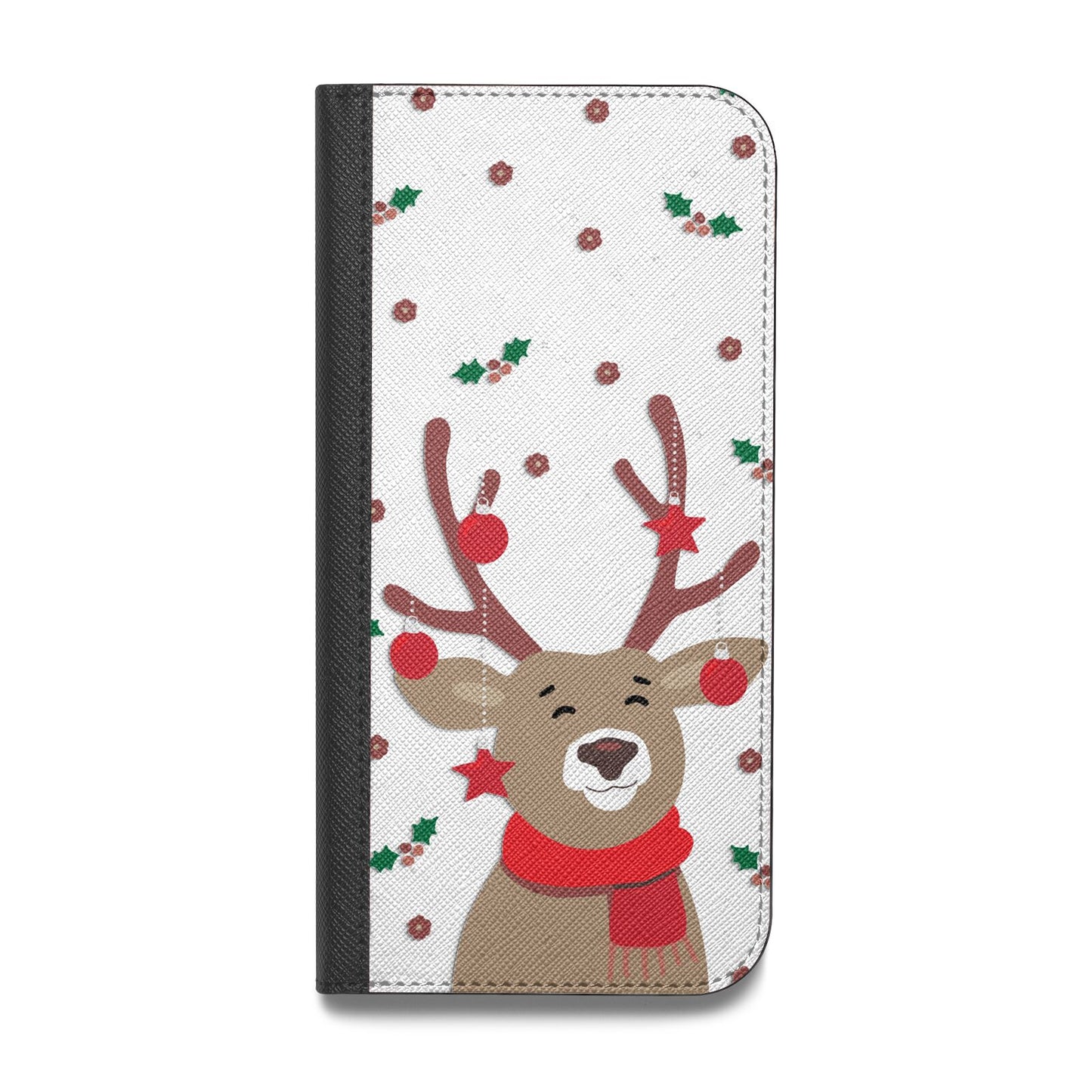 Reindeer Christmas Vegan Leather Flip Samsung Case