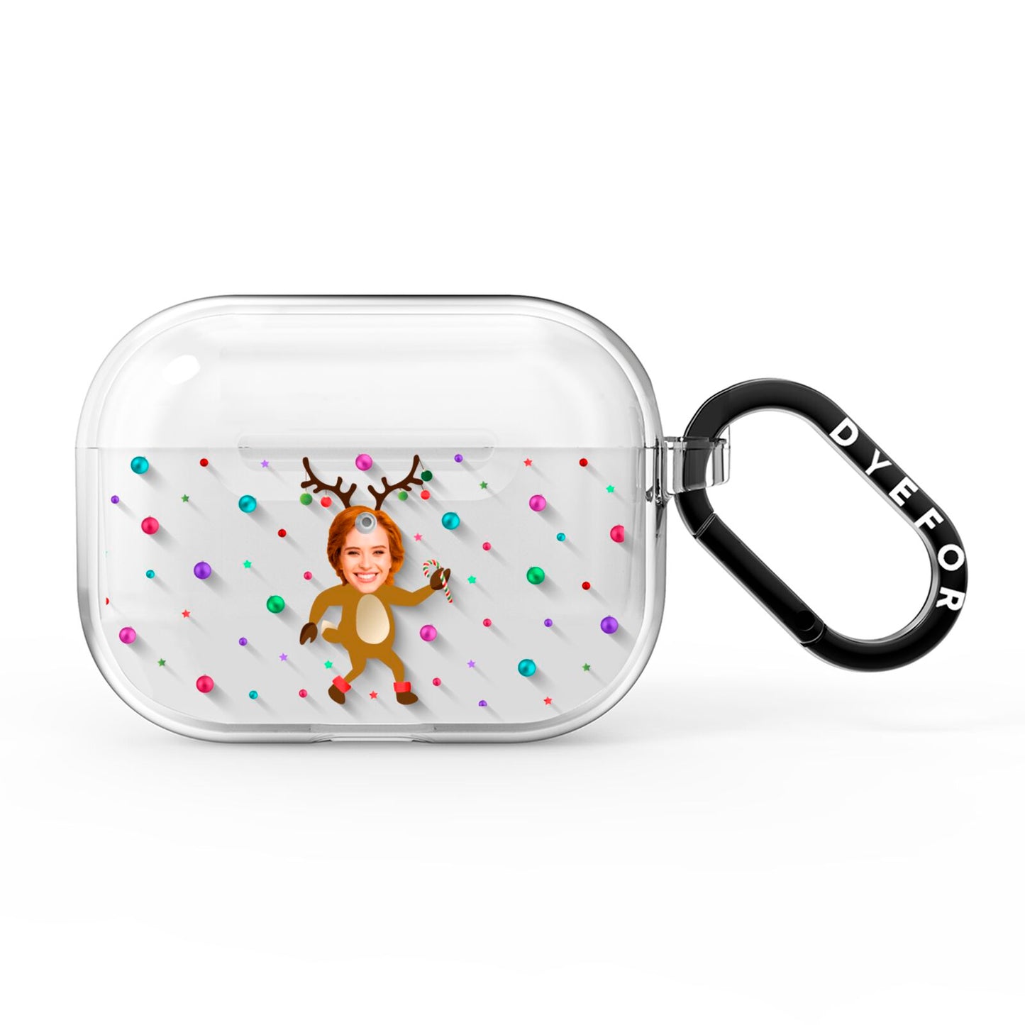 Reindeer Photo Face AirPods Pro Clear Case