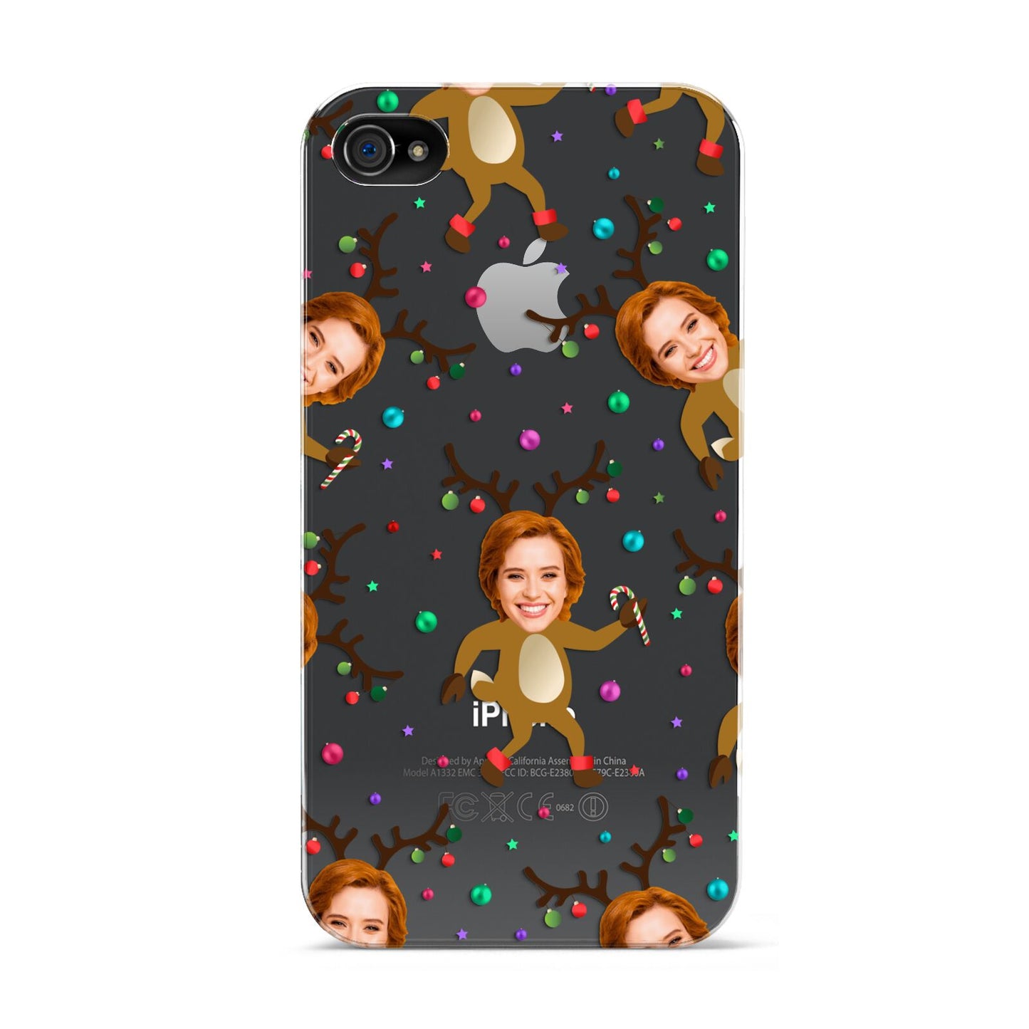 Reindeer Photo Face Apple iPhone 4s Case