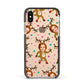 Reindeer Photo Face Apple iPhone Xs Impact Case Black Edge on Gold Phone