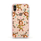 Reindeer Photo Face Apple iPhone Xs Impact Case Pink Edge on Gold Phone