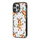 Reindeer Photo Face iPhone 13 Pro Max Black Impact Case Side Angle on Silver phone