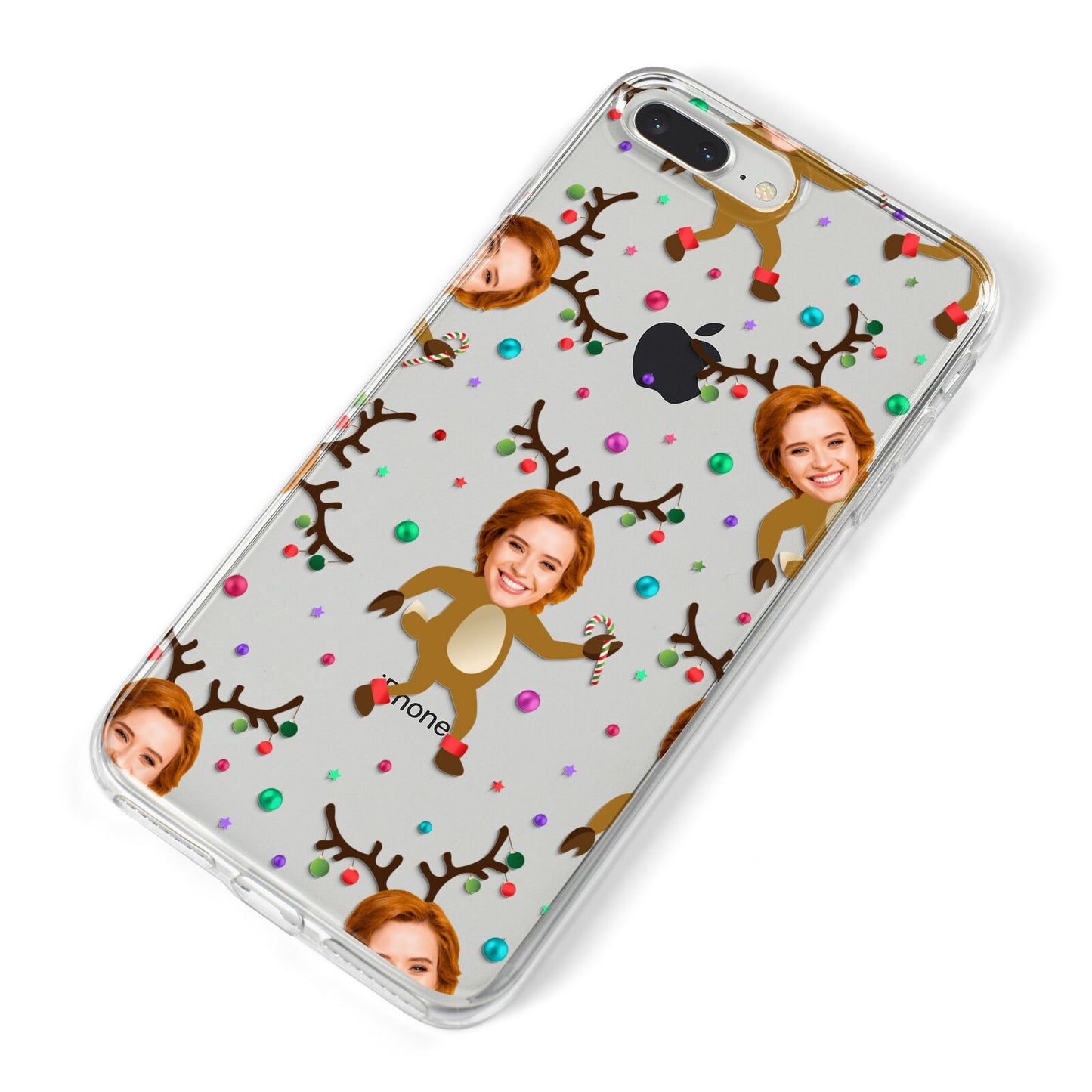 Reindeer Photo Face iPhone 8 Plus Bumper Case on Silver iPhone Alternative Image