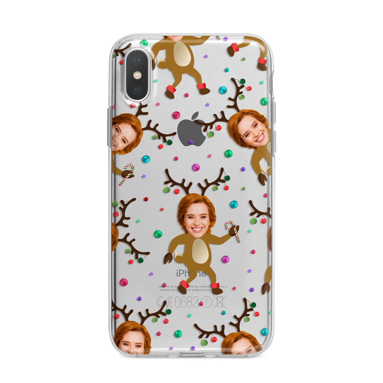 Reindeer Photo Face iPhone X Bumper Case on Silver iPhone Alternative Image 1