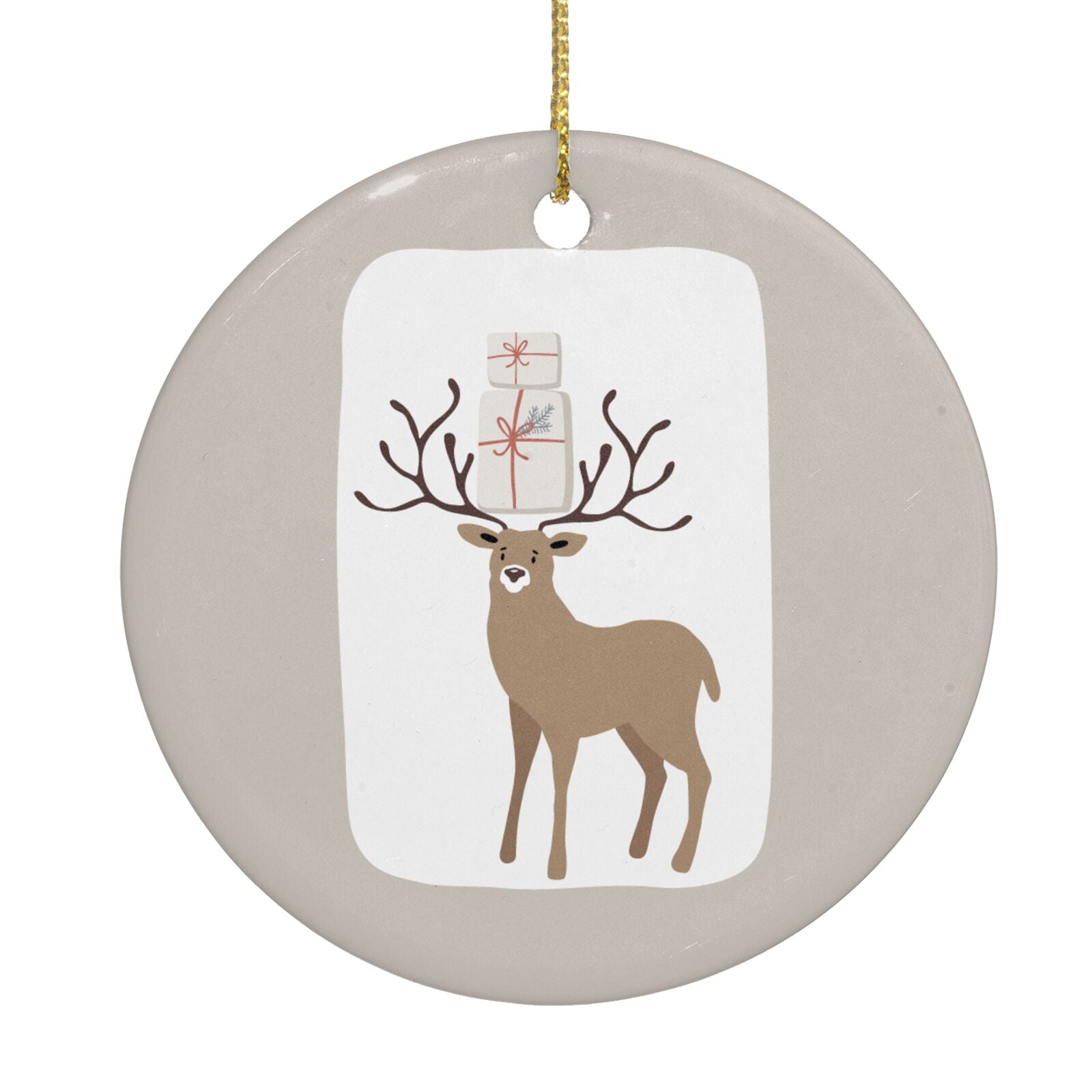 Reindeer Presents Circle Decoration