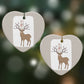Reindeer Presents Heart Decoration on Christmas Background