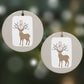 Reindeer Presents Round Decoration on Christmas Background