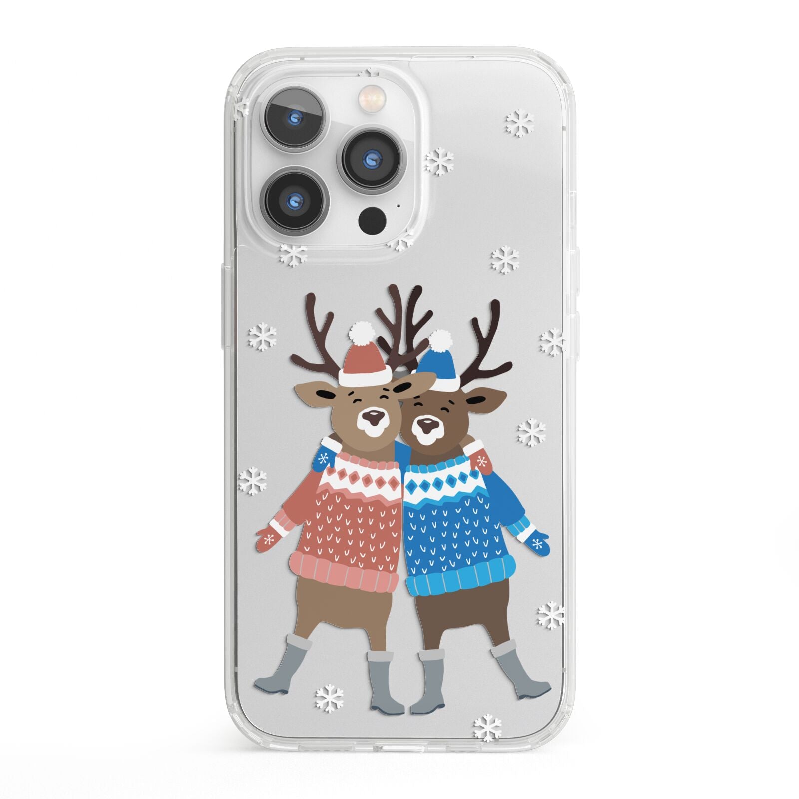 Reindeer iPhone 13 Pro Clear Bumper Case