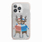 Reindeer iPhone 13 Pro TPU Impact Case with Pink Edges