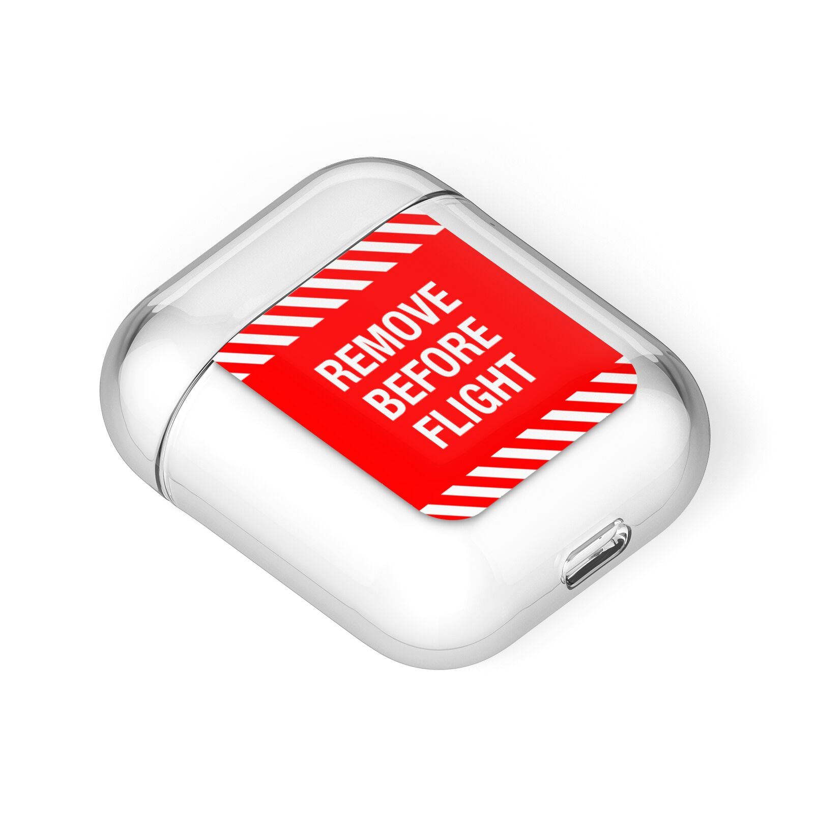 Remove Before Flight AirPods Case Laid Flat